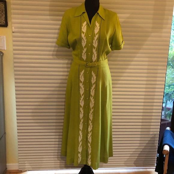 linen shirtwaist dress